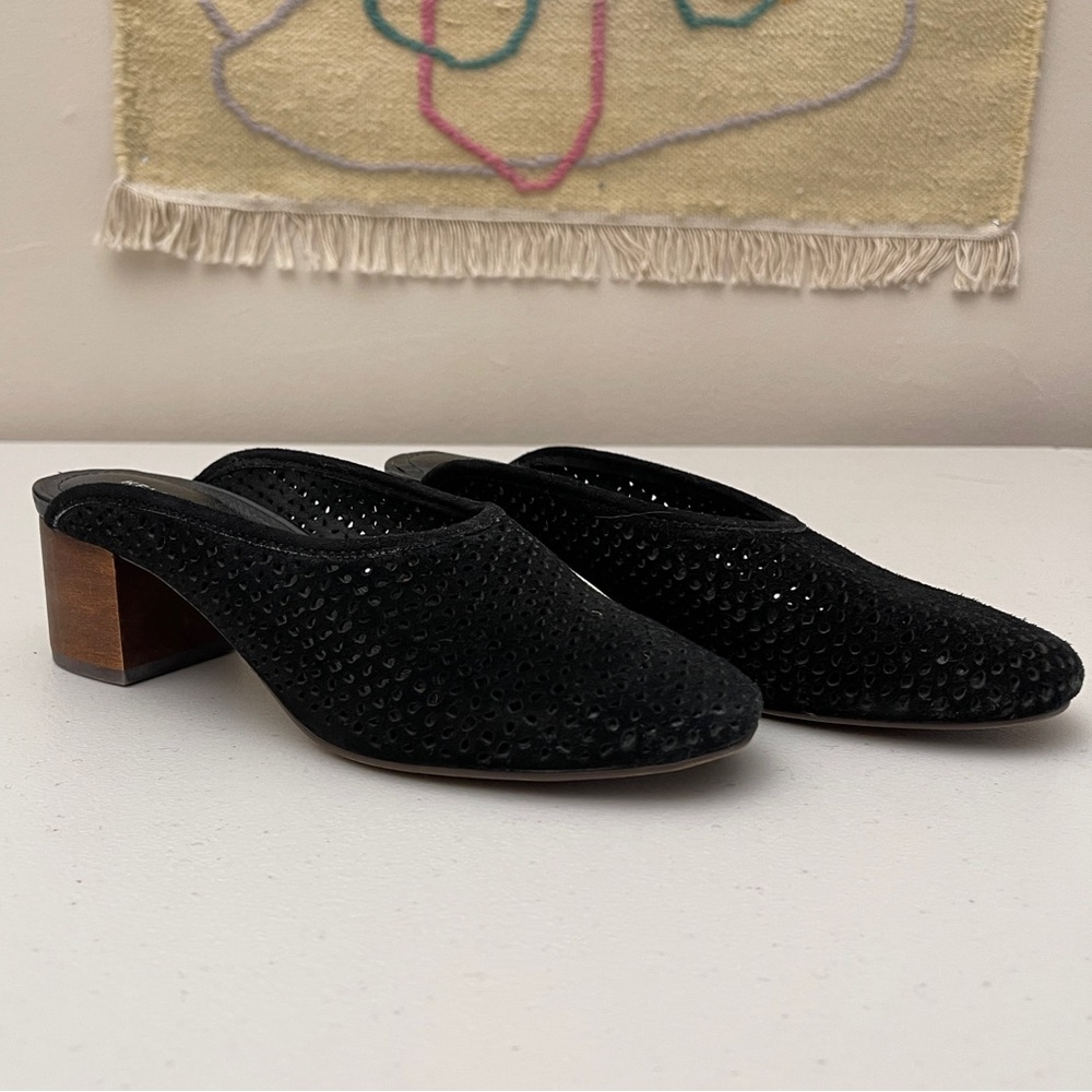 Kelsi Dagger Brooklyn mule heels net detail slip on block heels size 6